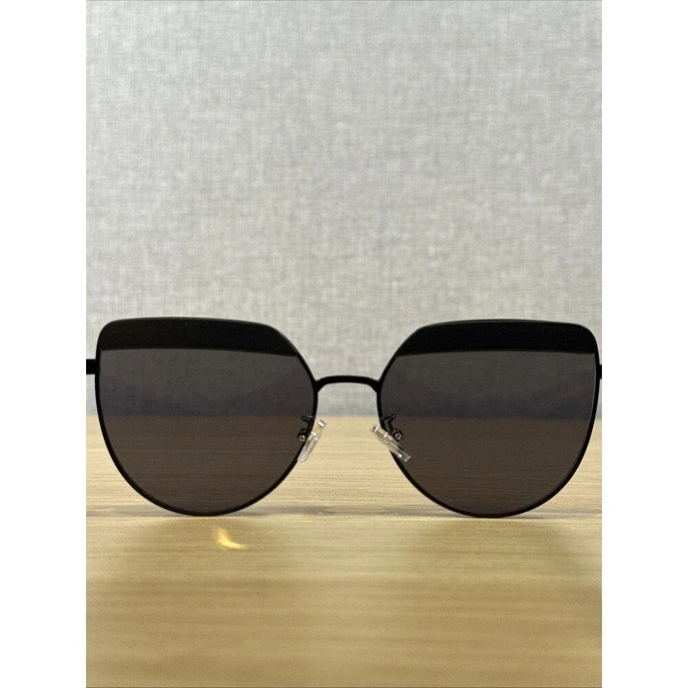 Steve Madden 37038FSM001 Black Flat Top Cat Eye Metal Frame Sunglasses Women